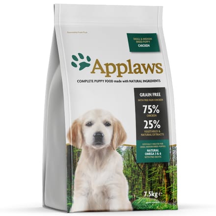 7,5kg Puppy Small & Medium Breed Kip Applaws Hondenvoer