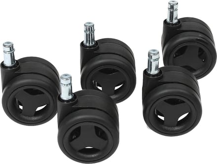 Bureaustoelwielen voor harde vloeren set van 5 stuks 11 mm/65 mm zwart