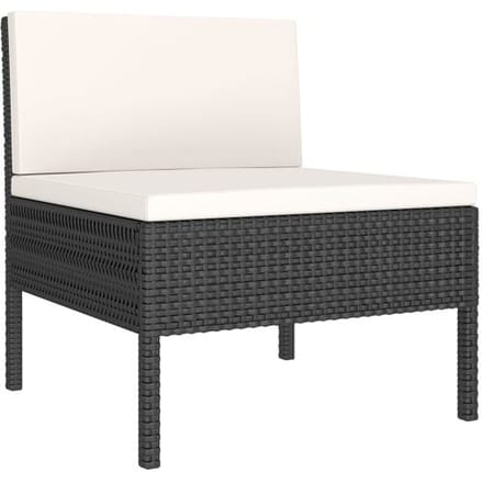 vidaXL - 9-delige - Loungeset - met - kussens - poly - rattan - zwart