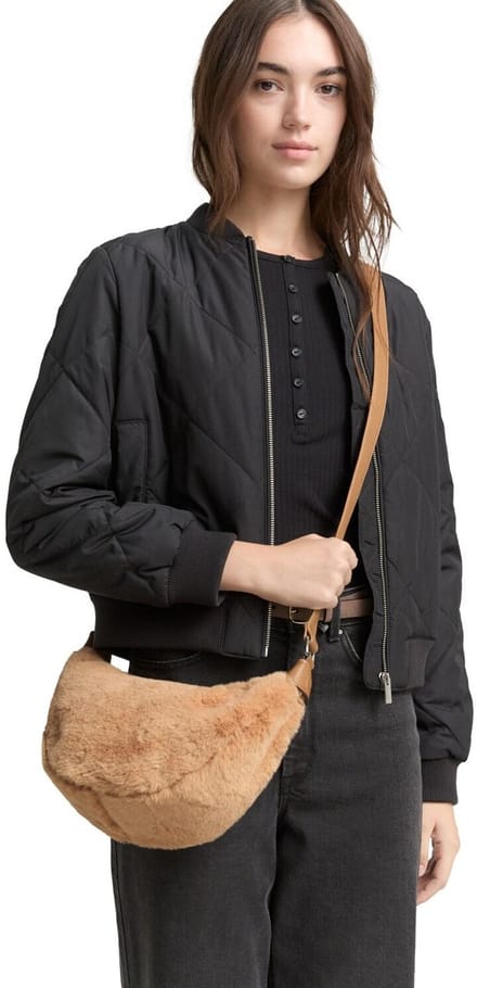 TOM TAILOR schoudertas Liriel Winter Cross Bag Camel Lichtbruin