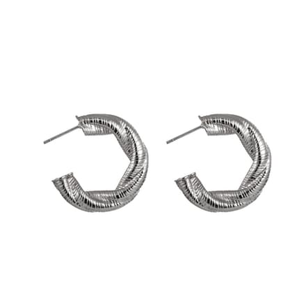 Go Dutch Label Oorring Gedraaid Bewerkt Zilver E1425-1