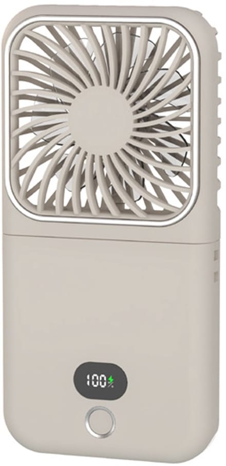 Draagbare Handventilator - Bureauventilator - Tafelventilator - Handventilator - Opvouwbaar - Telefoonstandaard - 2500 mAh - 5 Standen - Digitaal Display - Lichtbruin