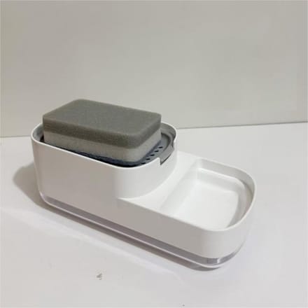 Zeepdispenser Sponshouder - Keuken Organizer - Gootsteen Opruimen - 2-in-1 Functionaliteit - 24 x 105 x 98 cm - Wit