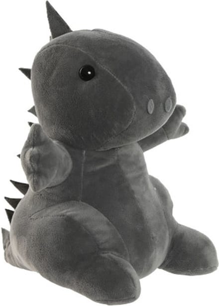 Items Deurstopper gewicht - dieren thema Dino - 1 kilo - grijs - polyester - 24 x 16 cm - buiten/binnen deuren