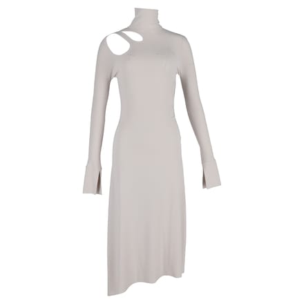 Victoria Beckham midi-jurk met uitsnijdingen in crèmekleurige viscose