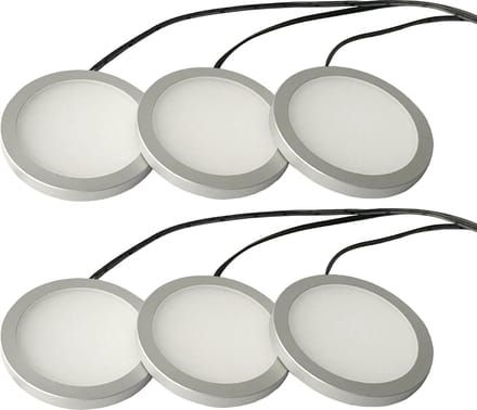 LETT® Opbouw LED Spotjes met Dimknop - Set van 6 Lampjes - Kastverlichting
