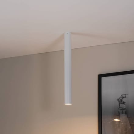 EMIBIG LIGHTING Plafondspot Tecno 1XL, staal, GU10, hoogte 60 cm, wit