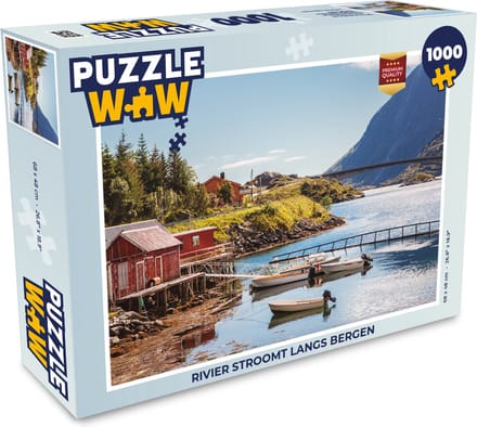 Puzzel Rivier stroomt langs bergen - Legpuzzel - Puzzel 1000 stukjes volwassenen