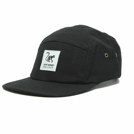 5-panel pet - platte klep - Jockey / Volwassenen / One size (zwart)