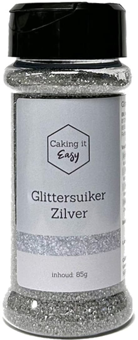 Caking it Easy® - Glittersuiker Zilver - Eetbare Glitter Suiker 85 gr