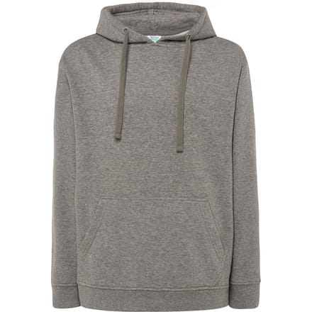 JHK Effen heren capuchon met kangoeroezak (Grijze Melange)
