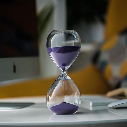 Zandloper Timer - Zandklok - Tijdmanagement Hulpmiddel - Kindveilig Ontwerp - 30 cm - Paars Zand