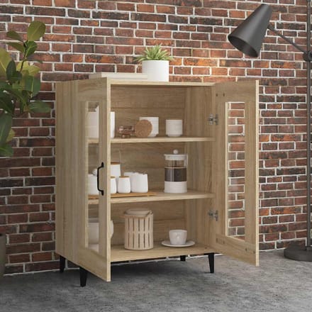 vidaXL - Dressoir - 69,5x34x90 - cm - bewerkt - hout - sonoma - eikenkleurig