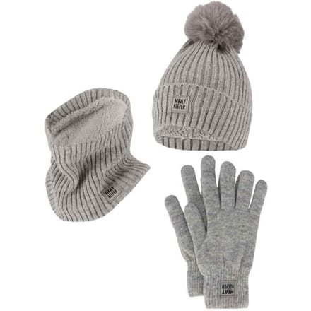 Heatkeeper Dames Winter Thermo Set - Muts + Handschoenen + Nekwarmer - Grey - One Size