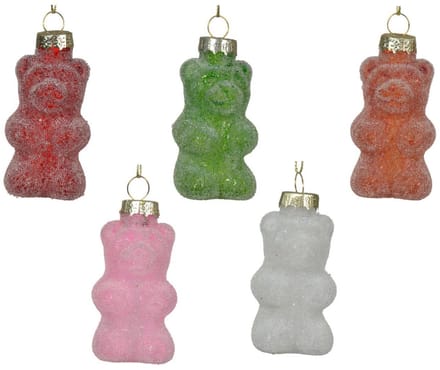 Kersthanger Gummy beer glas 8cm 5 stuks