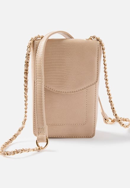 Damart - Clutch schouderriem ketting - Dames - Bruin - Taille Unique
