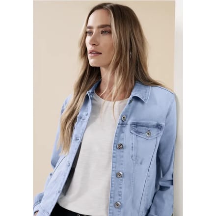 Denim jack met borstzakken en knopen