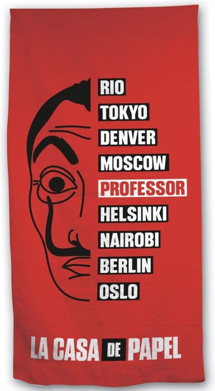 La Casa de Papel Strandlaken El Professor - 70 x 140 cm - katoen