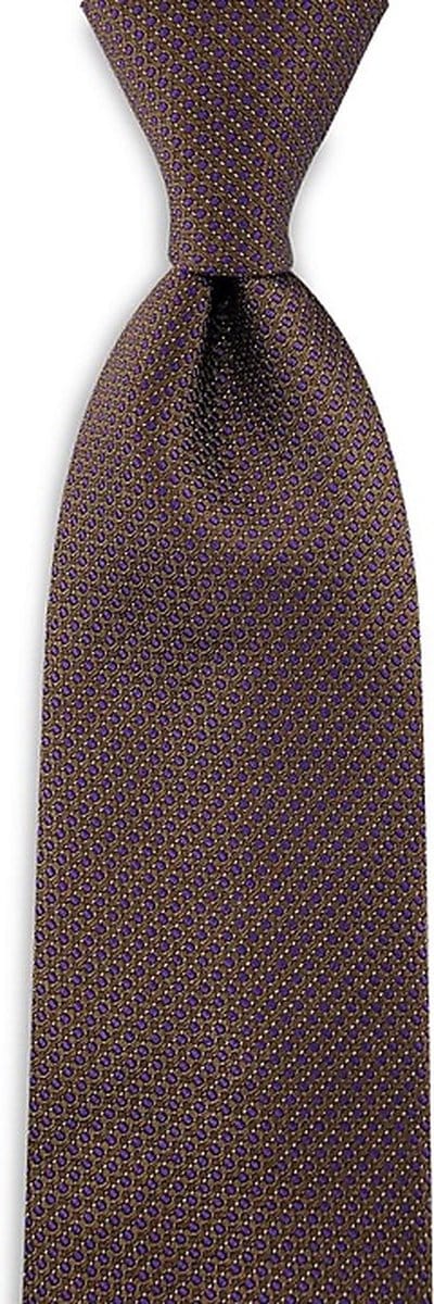 We Love Ties - Stropdassen - Stropdas Business Traveler - bruin / paars / wit
