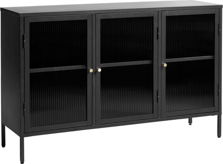 Dressoir Metaal Zwart - 2 Planken - 3-Deurs - Soft Closing - Kast Bronco - Giga Living