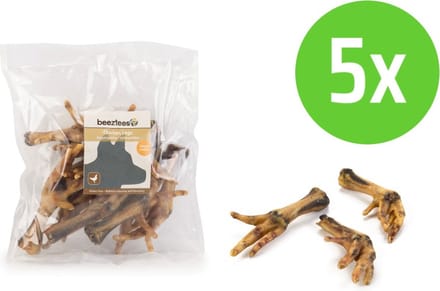 Beeztees Kippenpoten - hondensnack - 200 gram - 5 Verpakkingen