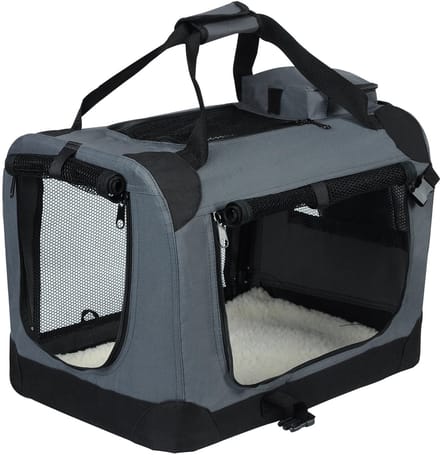 Vihes Hond/Kat Draagtas - Grijs - Buiten - Tentdrager - 60x42x42cm - Polyester - Medium Size - Met Rits - Wasbaar - 12KG