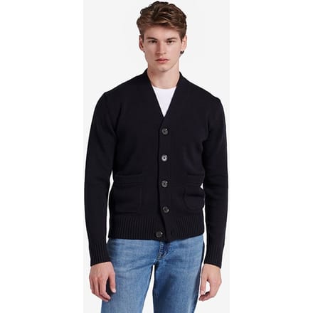 No Label Boston Merino Wool Navy Maat: S | Cardigans Outlet | Heren | Zwart