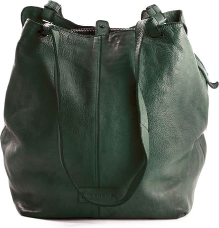 HAROLD'S Leren schoudertas shopper Submarine Shopper Twin Upend Green donkergroen