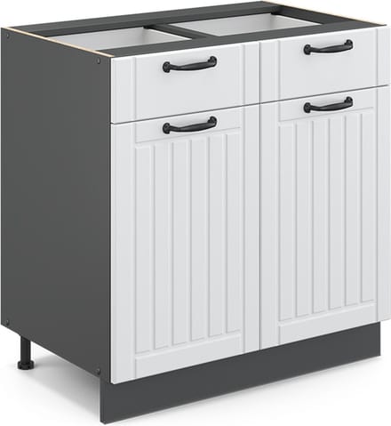 Vicco Fame-Line Keukenonderkast – 80 cm, WB Eik Wit Landhuis