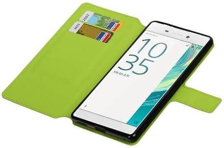 Cross Pattern TPU Bookstyle Wallet Case Hoesjes Geschikt voor Xperia C6 Groen