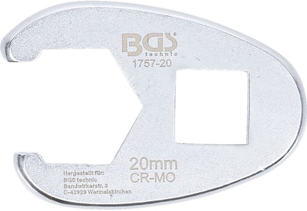 BGS Vierkante moersleutel aandrijving 12,5 mm (1/2") SW 20 m...