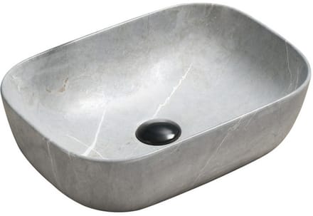 Mexen Rita opzetwastafel 45 x 32 cm, grijze steen - 21084596