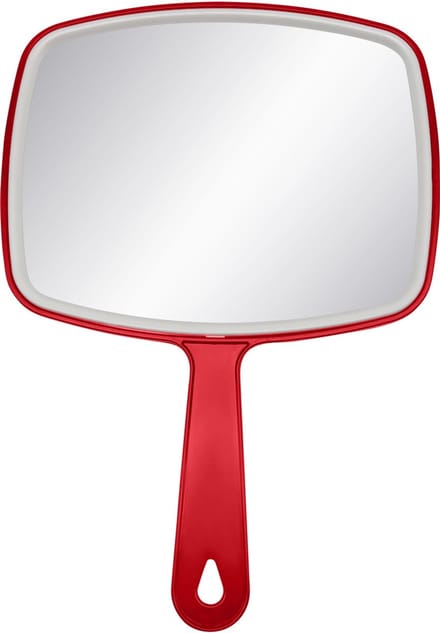 Purepeak Handspiegel - Kappersspiegel met Handvat - Rood - Self Cut Spiegel