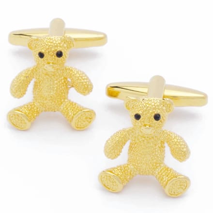 Manchetknopen - Beer Teddybeer Knuffelbeer Knuffel Goud