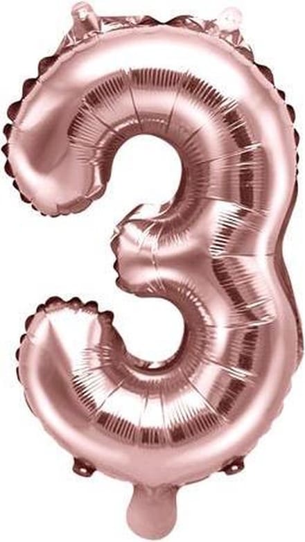 PARTYDECO - Kleine roségouden aluminium cijfer ballon