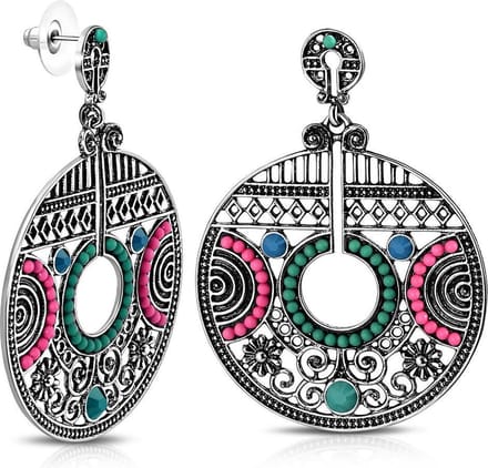 Montebello Oorbellen Vintage FEF367 - Bijoux - Boheems - 65x45mm