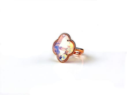 model Fiori ring in zilver roze verguld opaal