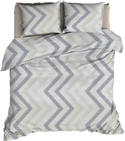 Satin d'Or Ziggo Dekbedovertrek - Extra breed - 260x200/220 cm - Grijs/Blauw