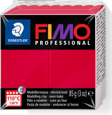 FIMO professional - ovenhardende, professionele boetseerklei blok 85 g - Karmijn rood