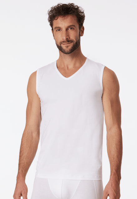 Schiesser 2 PACK Tank Top V-Hals 95/5 - Heren Onderhemd wit
