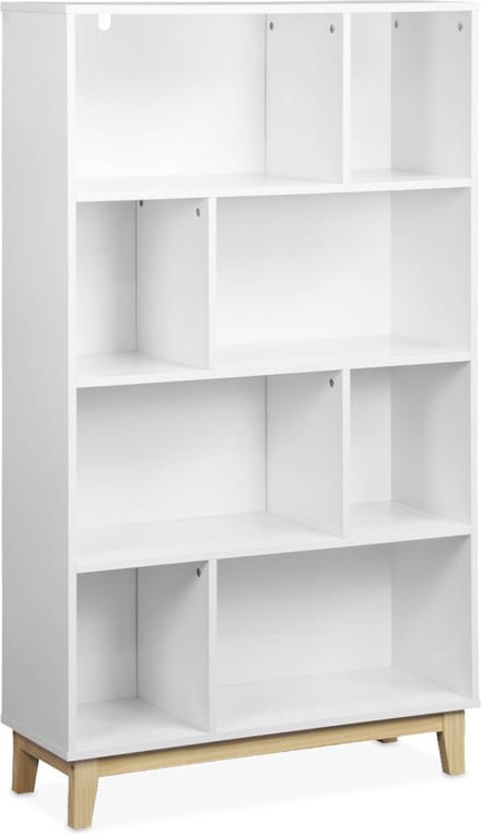 sweeek - Boekenkast 8 vakken op 4 niveaus houtdecor 80cm - floki
