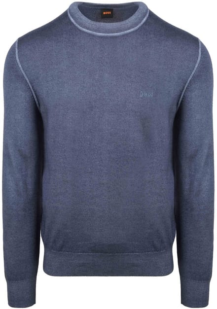 BOSS Trui Astefo Wol Blauw - Maat M - Heren - Pullovers