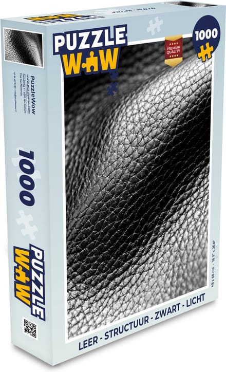 Puzzel Leer - Structuur - Zwart - Licht - Legpuzzel - Puzzel 1000 stukjes volwassenen