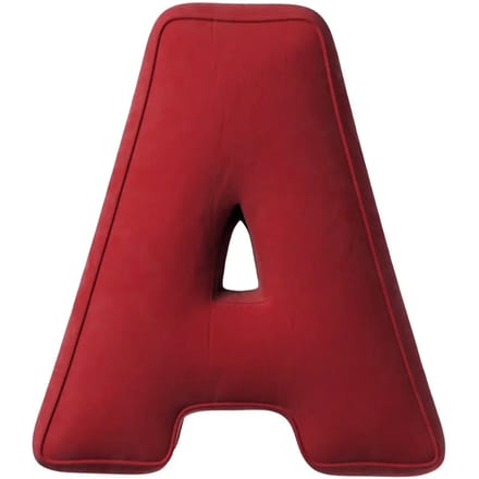 Kussen letter a Yellow Tipi Posh Velvet