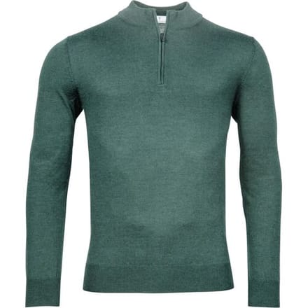 Thomas Maine Trui Merino Half Zip Single Knit Pine Green / male