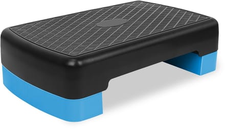 Fitness Step Platform - 45.72 cm - Verstelbare Hoogte 10.16cm-15.24cm - Gemakkelijke Opslag - Blauw