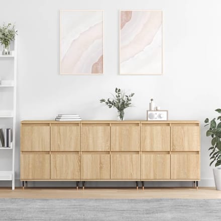 vidaXL Dressoirs 3 st bewerkt hout sonoma eiken