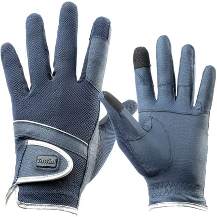 Technische stof en zilveren handschoenen Tattini