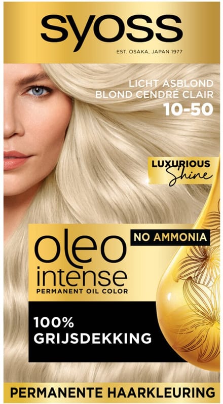 Syoss Oleo Intense - Haarverf - 10-50 - Licht Asblond - 115ml x 3