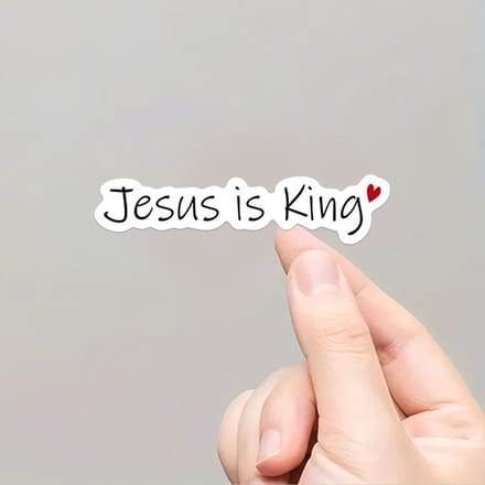 VANDAAG VERZONDEN - Sticker 7cm - Jesus is King - Christelijk - Jezus